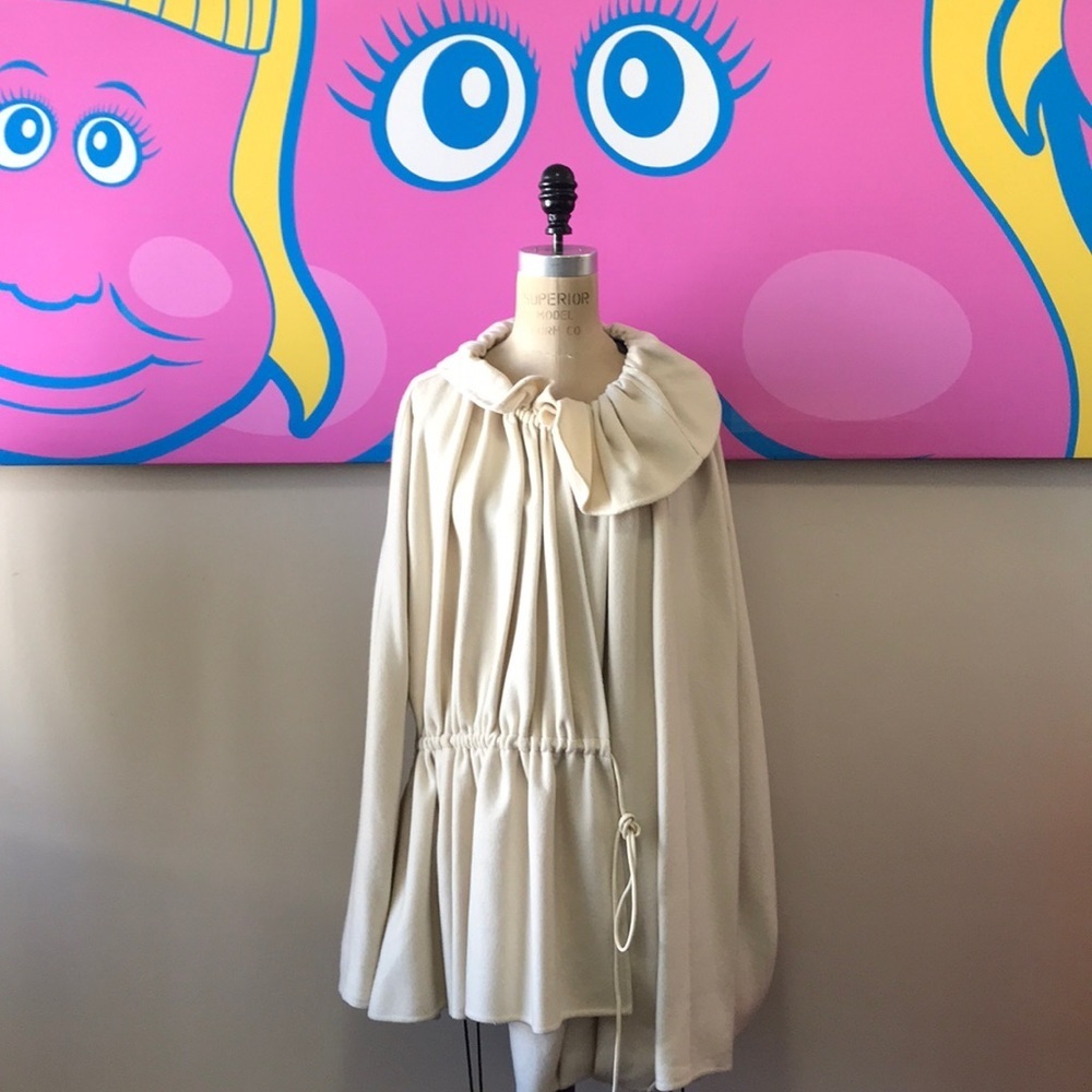 Krizia Cashmere Winter White Asymmetrical Coat